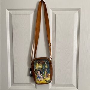 Brown Crossbody Bag with Snow White Design